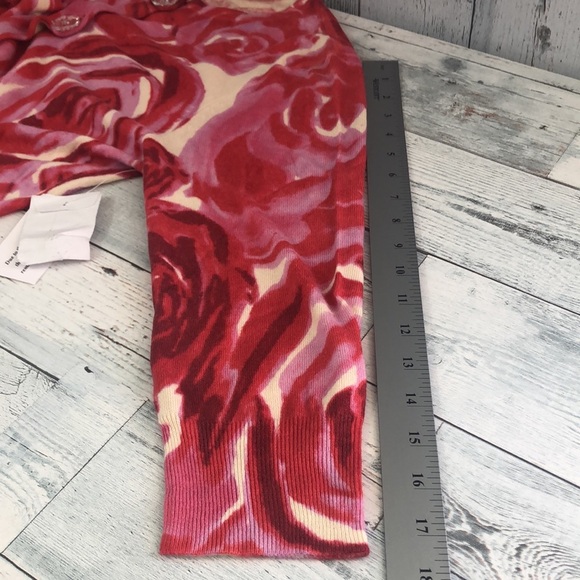 Chaus Silk Angora Rabbit Hair Blend Rose Cardigan NWT Medium - Picture 9 of 11